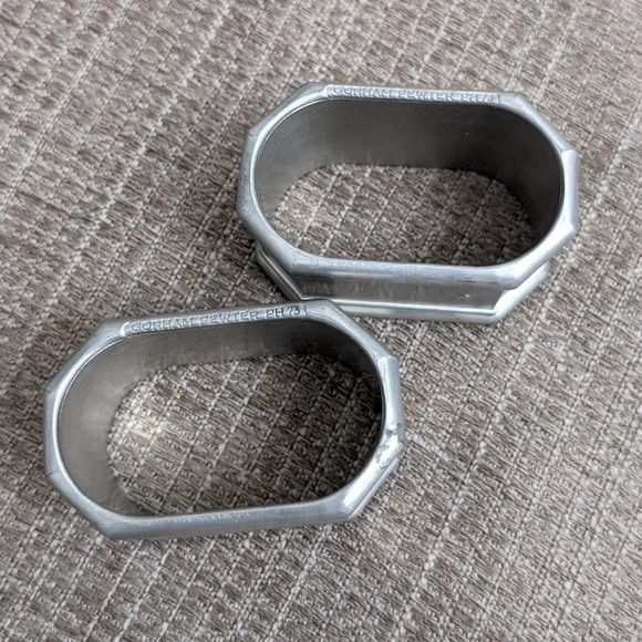 Vintage Gorham Octette Pewter napkin rings, 2 - Picture 4 of 6